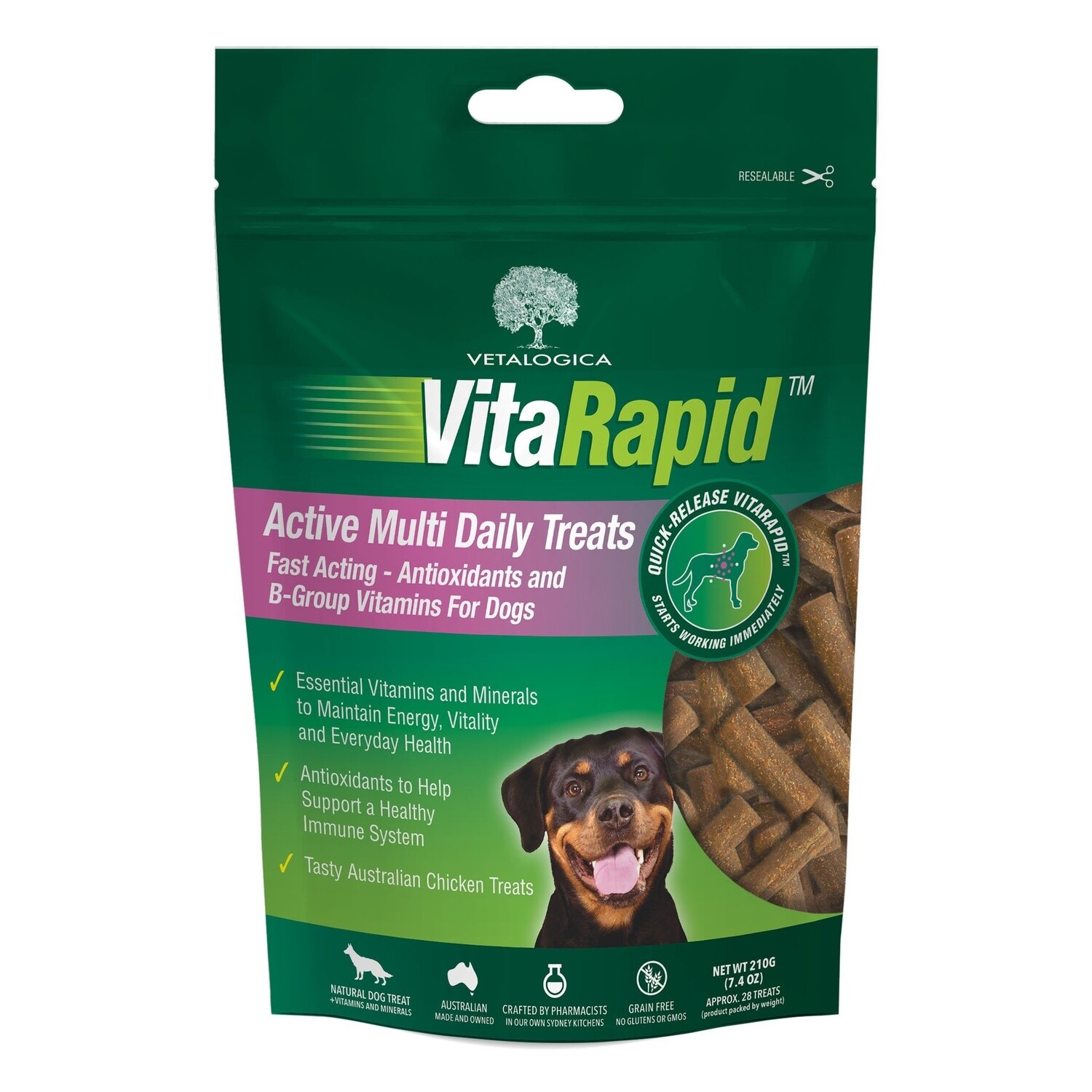 VitaRapid Active Daily Multi Treats For Dogs 210g