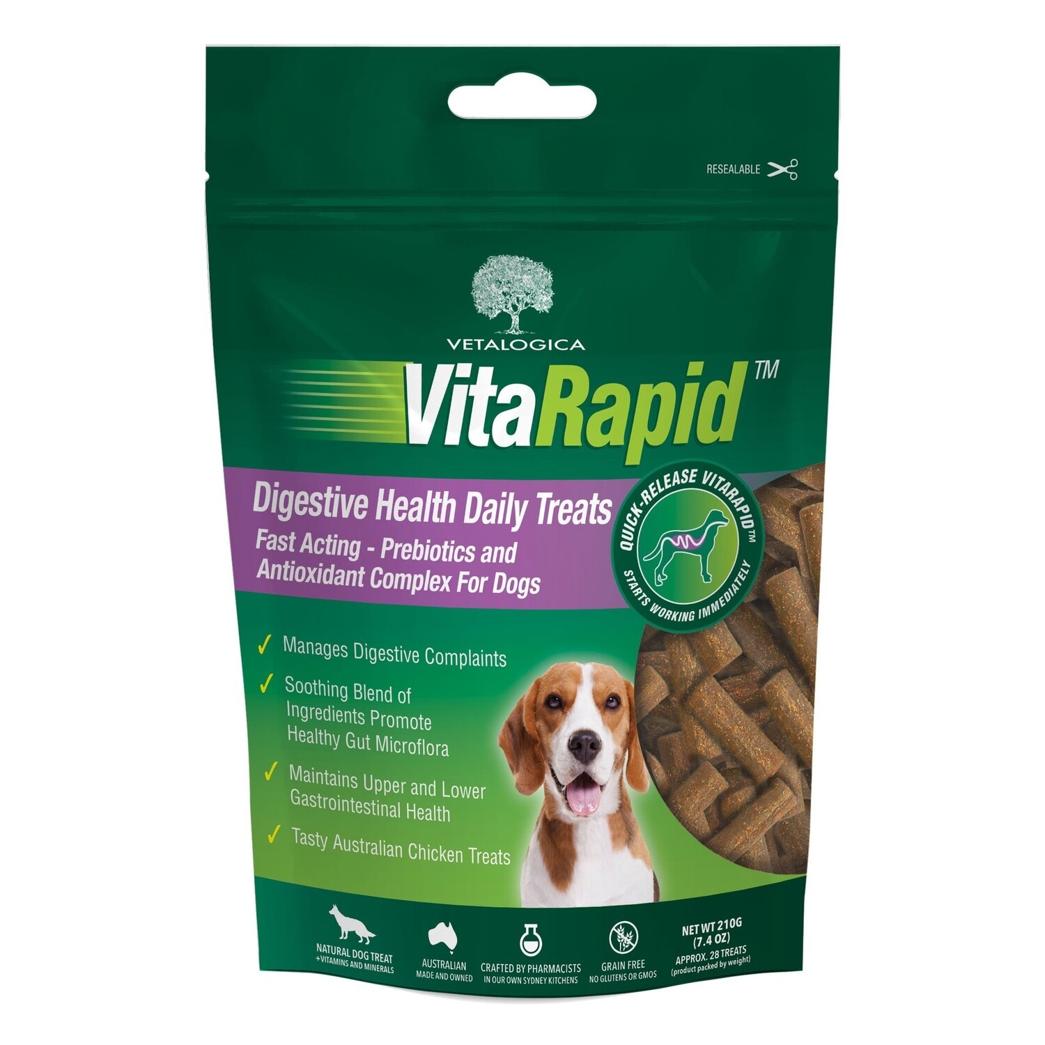 VitaRapid Digestive Health Daily Treats For Dogs 210g