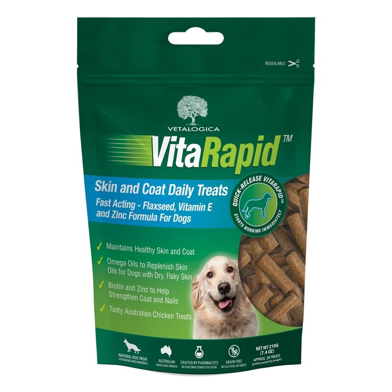 VitaRapid Skin &amp; Coat Daily Treats For Dogs 210g