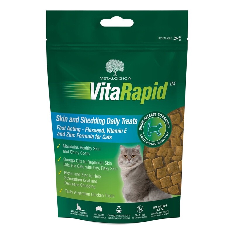 VitaRapid Skin &amp; Shedding Daily Treats For Cats 100g