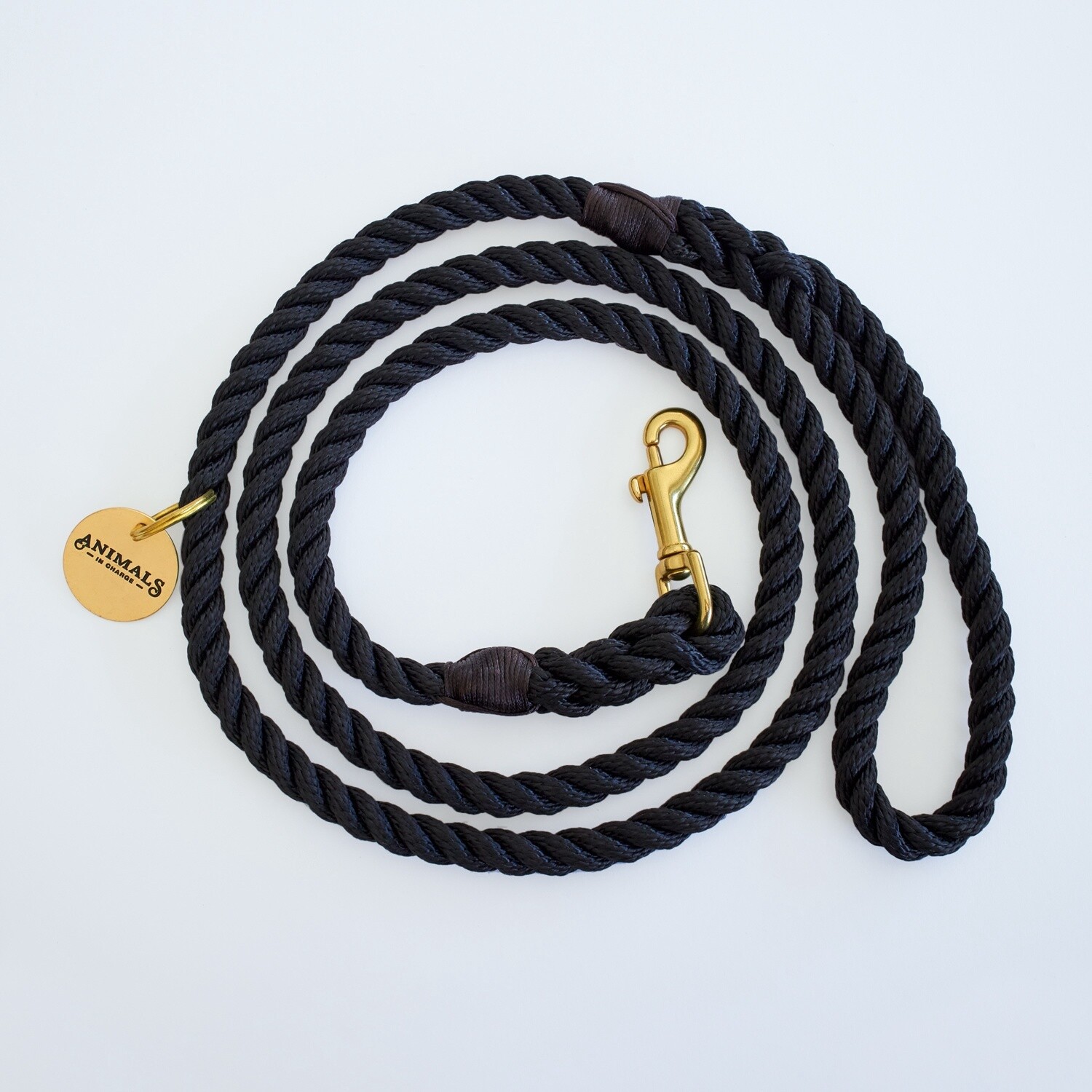 Animals in Charge Black Recycled Rope Dog Leash