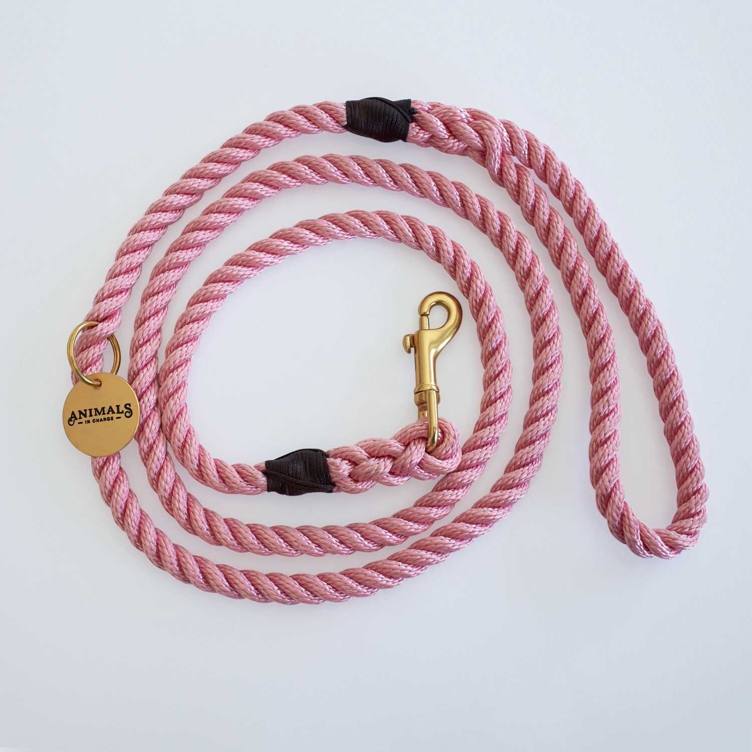 Animals in Charge Dusty Pink Recycled Rope Dog Leash