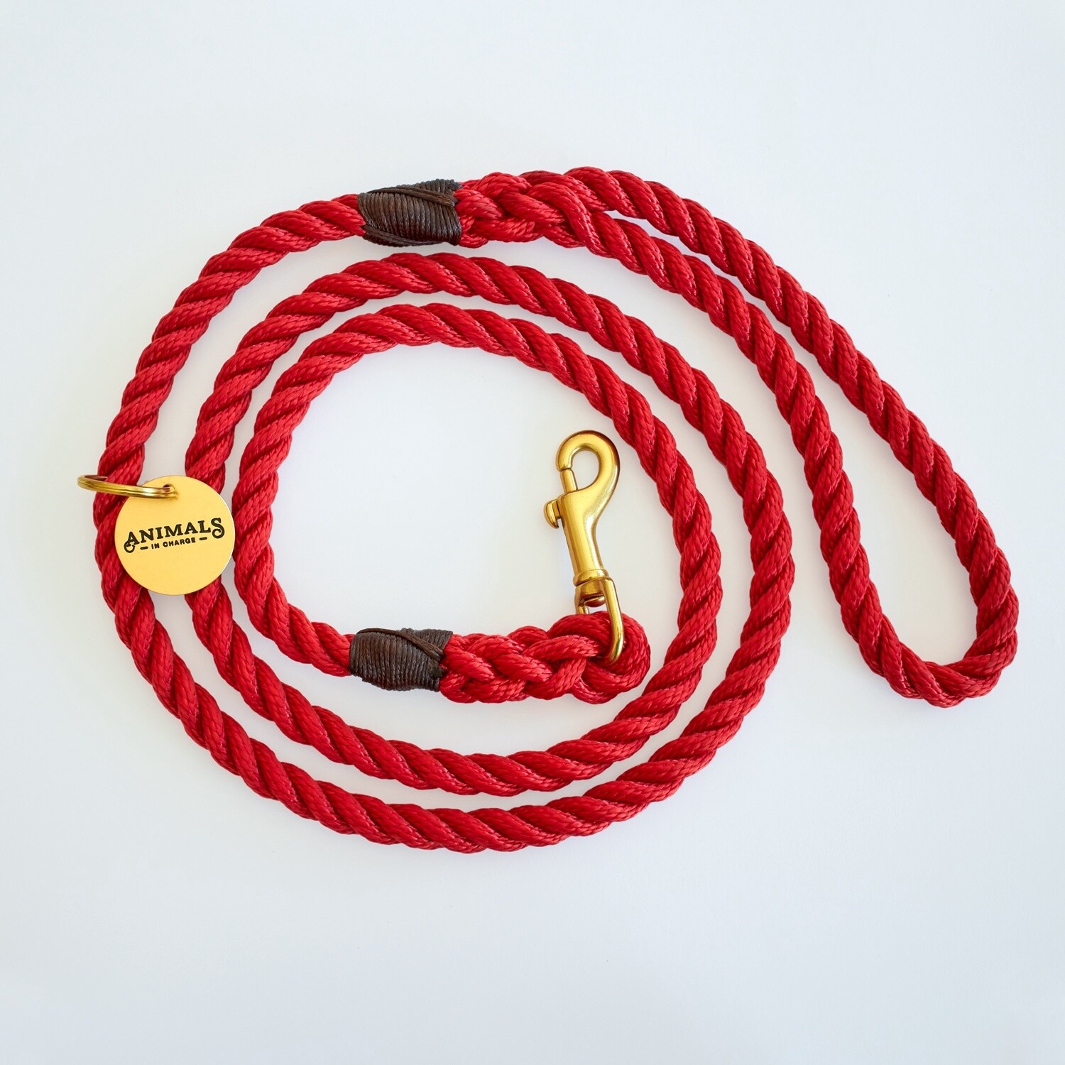 Animals in Charge Red Recycled Rope Dog Leash