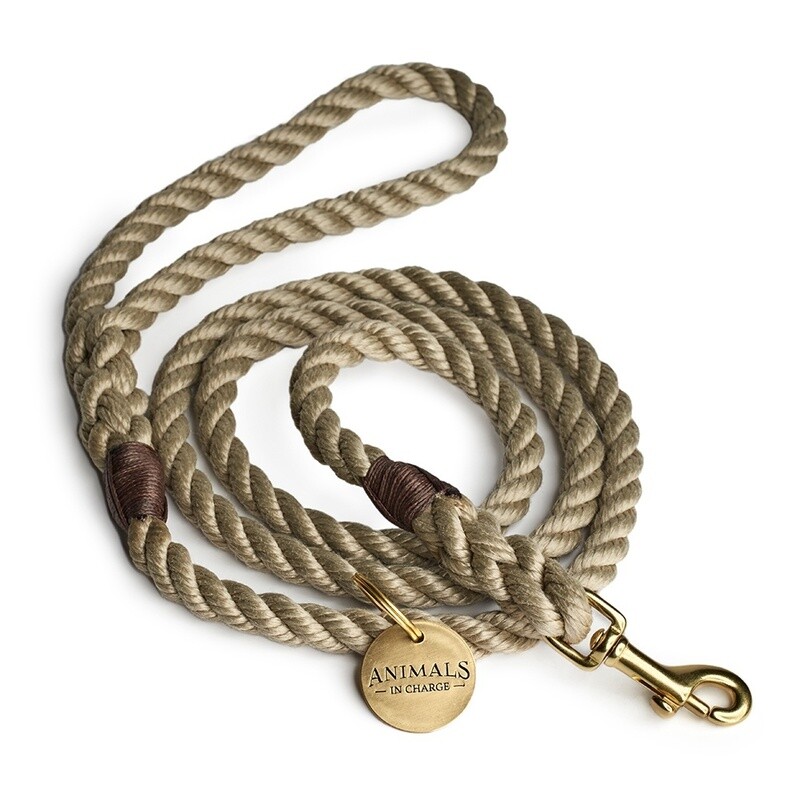 Animals in Charge Sand Brown Recycled Rope Dog Leash