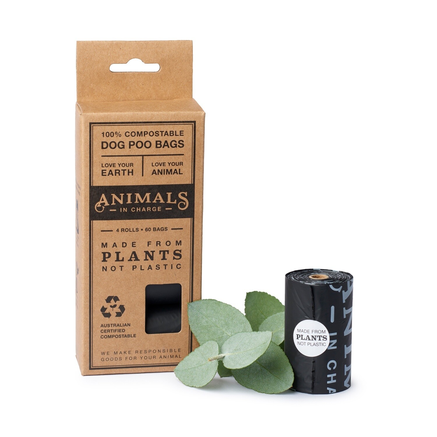 Animals in Charge Compostable Plant Based Dog Poo Bags 60pk