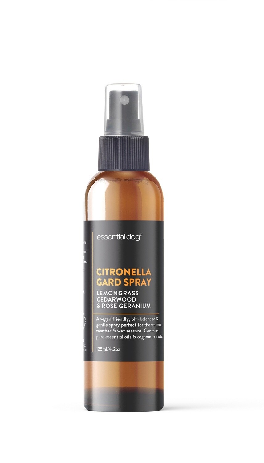 Essential Dog  Lemongrass, Cedarwood &amp; Rose Geranium Citronella Gard Spray 125ml