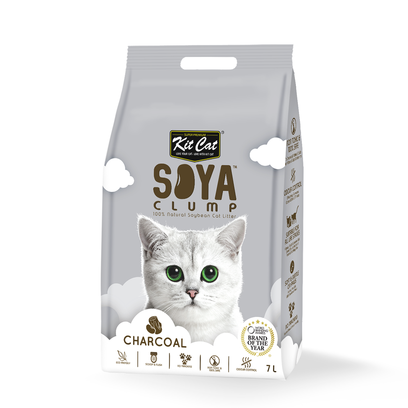 Kit Cat Soya Clump Cat Litter Charcoal 2.5kg