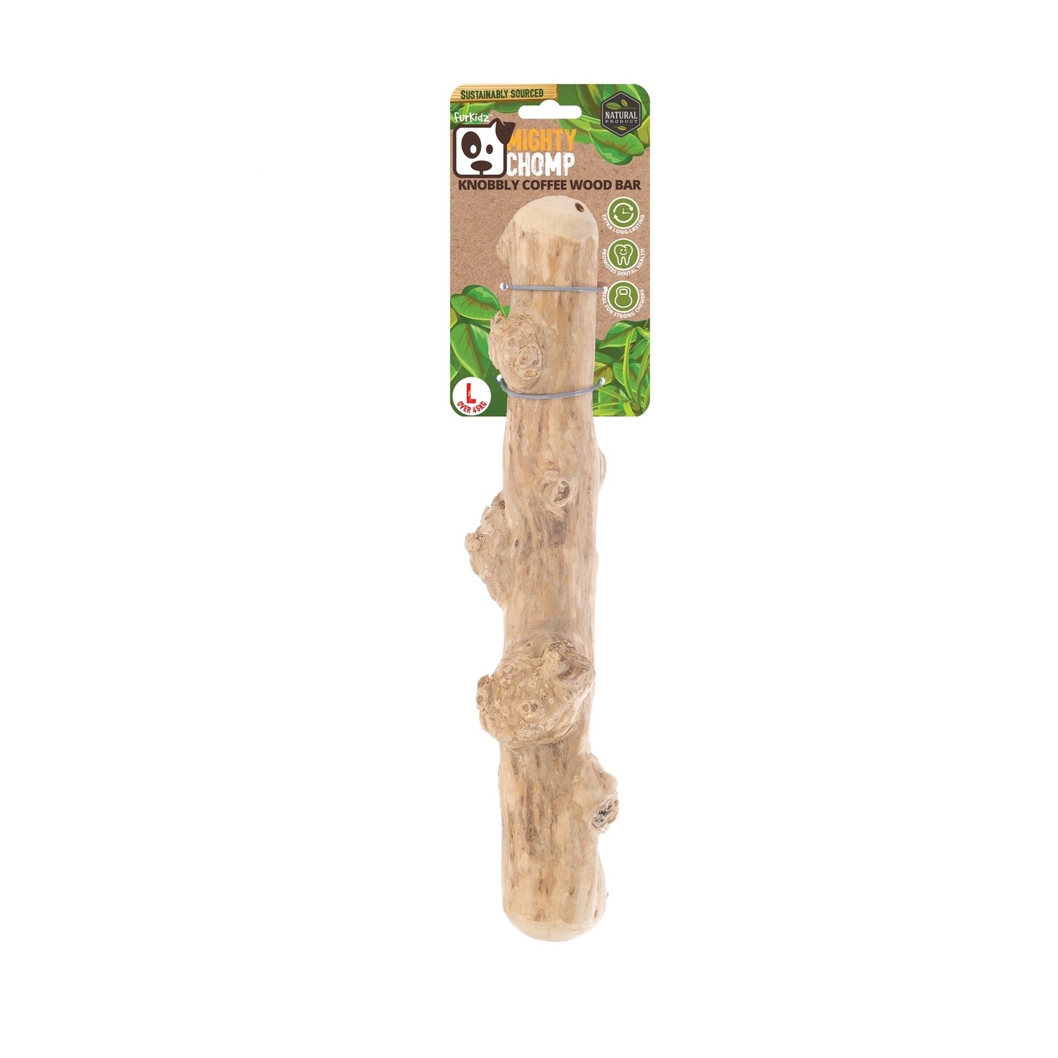 Mighty Chomp Nobbly Coffee Wood Bar Large