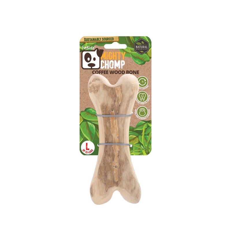 Mighty Chomp Coffee Wood Bone Large 20 x 7.5cm