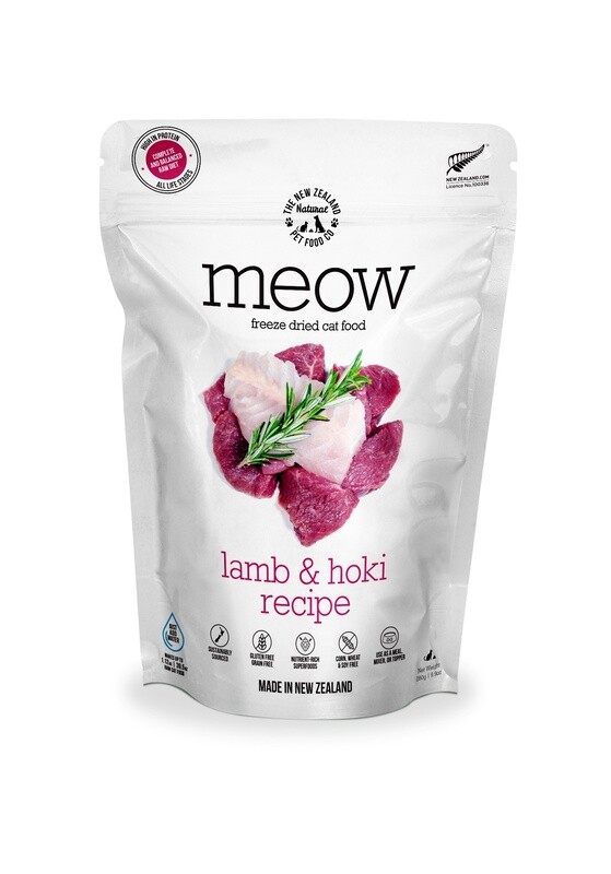 Meow Freeze Dried Cat Food Lamb &amp; Hoki 280gm