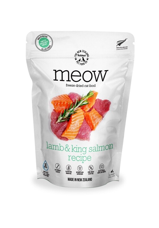 Meow Freeze Dried Cat Food Lamb &amp; Salmon 280gm