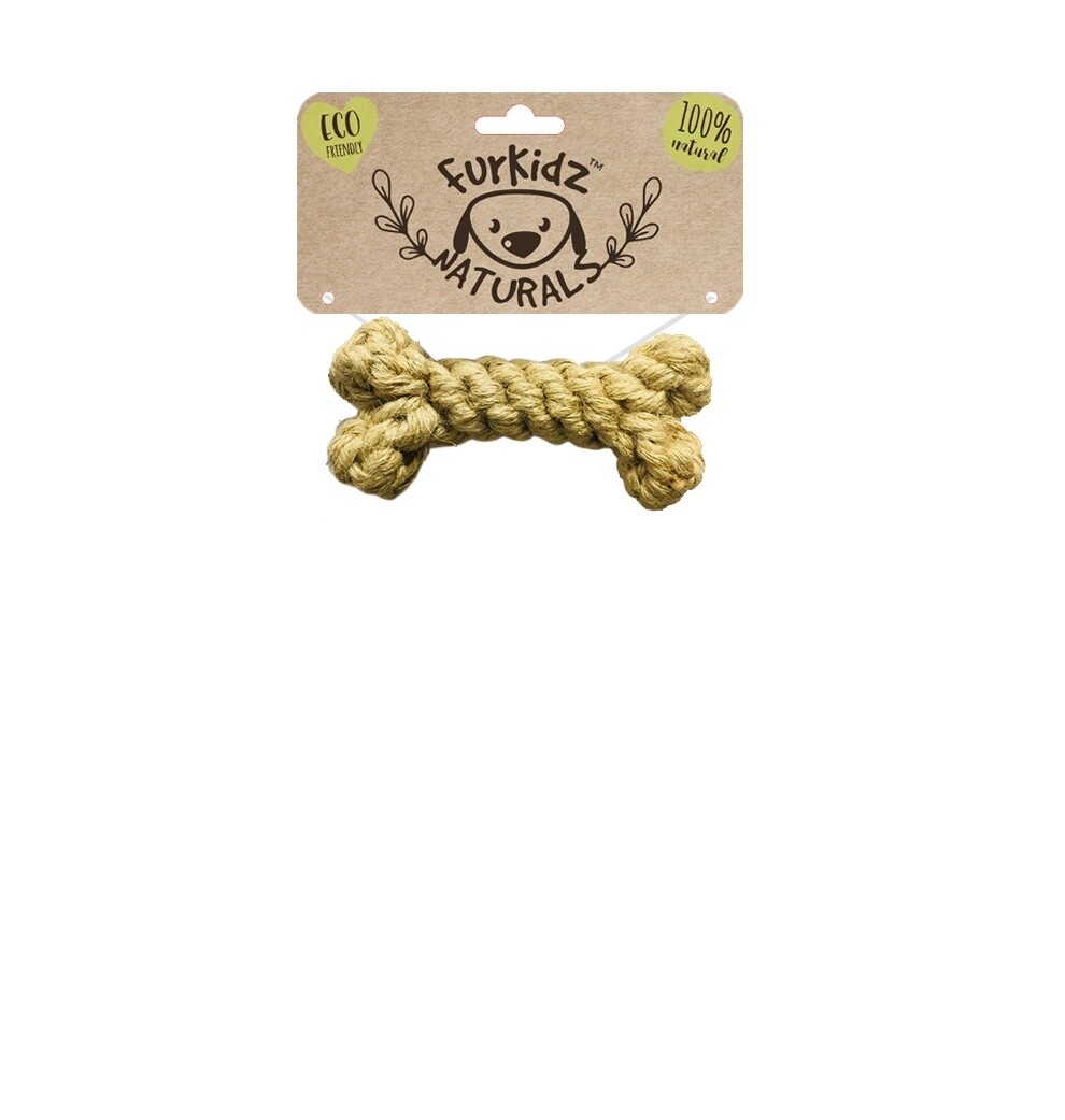 Natures Choice Jute Bone Dog Toy 17cm