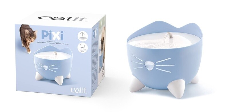 Pixi Cat Drinking Fountain Light Blue
