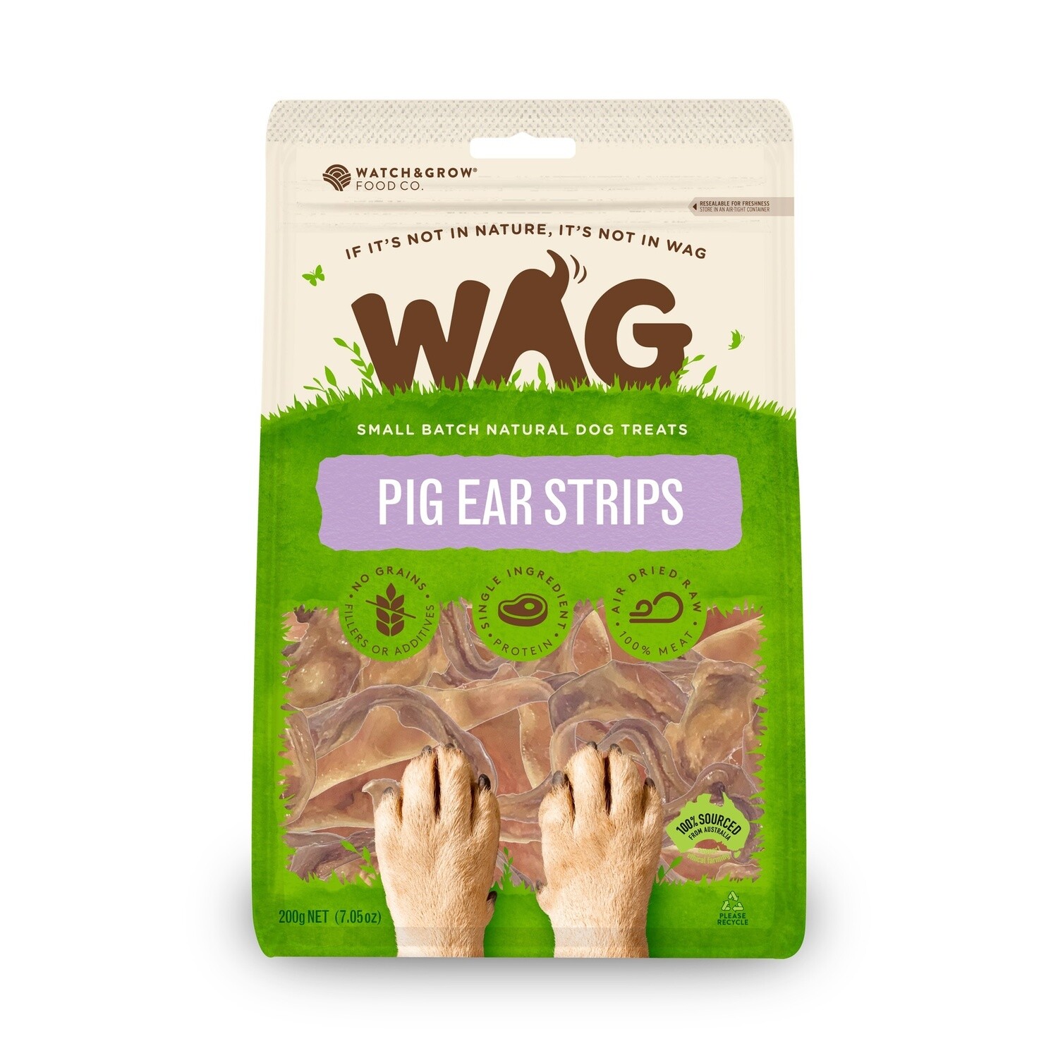 WAG Pigs Ear Strips 200gm