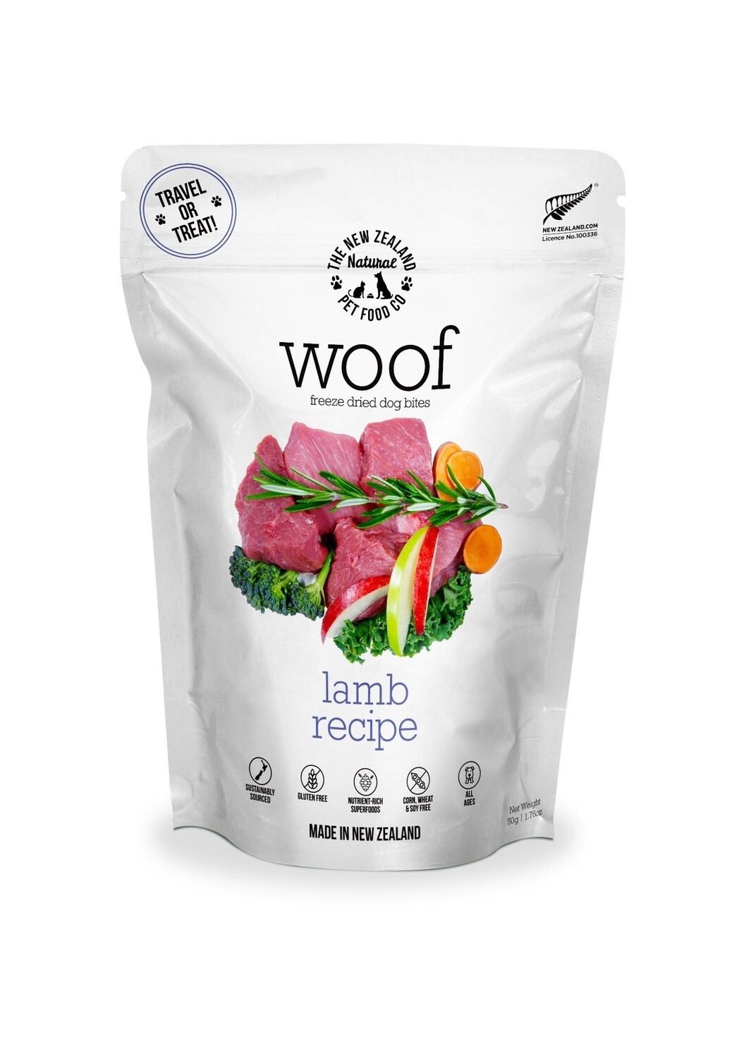 Woof Freeze Dried Dog Food Lamb 50gm