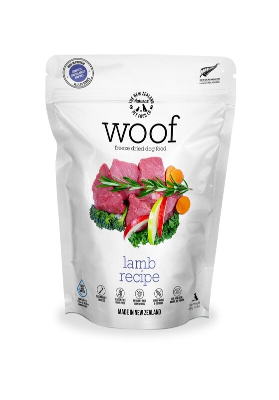 Woof Freeze Dried Dog Food Lamb 280gm