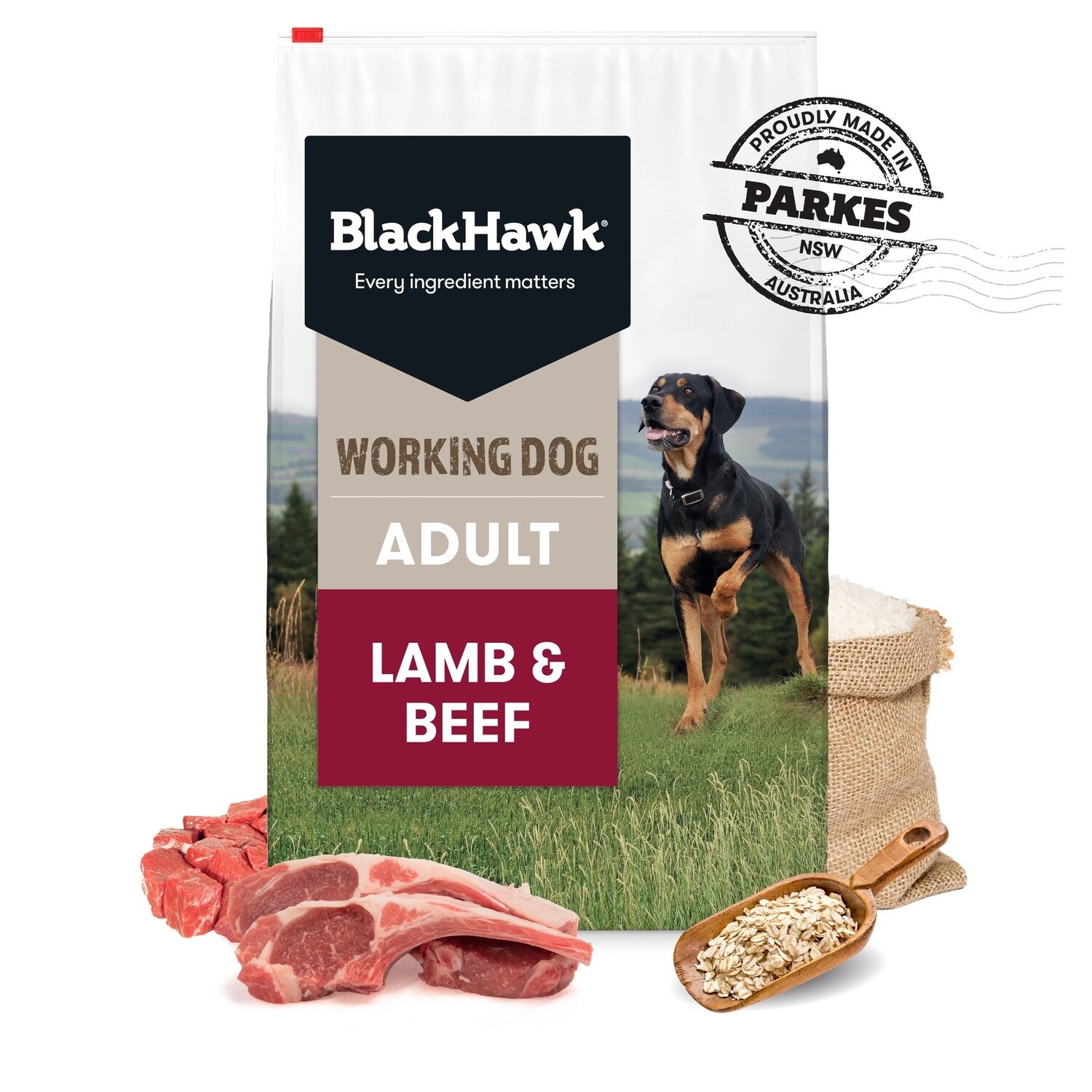 Black Hawk Working Dog Lamb &amp; Beef 20Kg