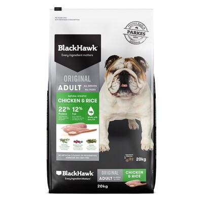 Black Hawk Dry Dog Food Adult Chicken And Rice 20kg