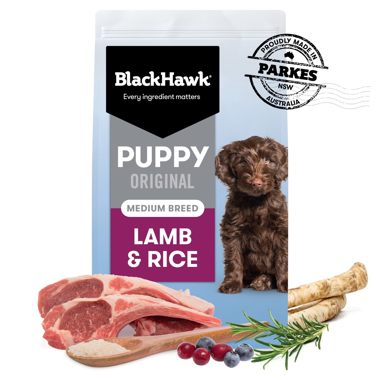 Black Hawk Puppy Medium Breed Lamb &amp; Rice 20Kg