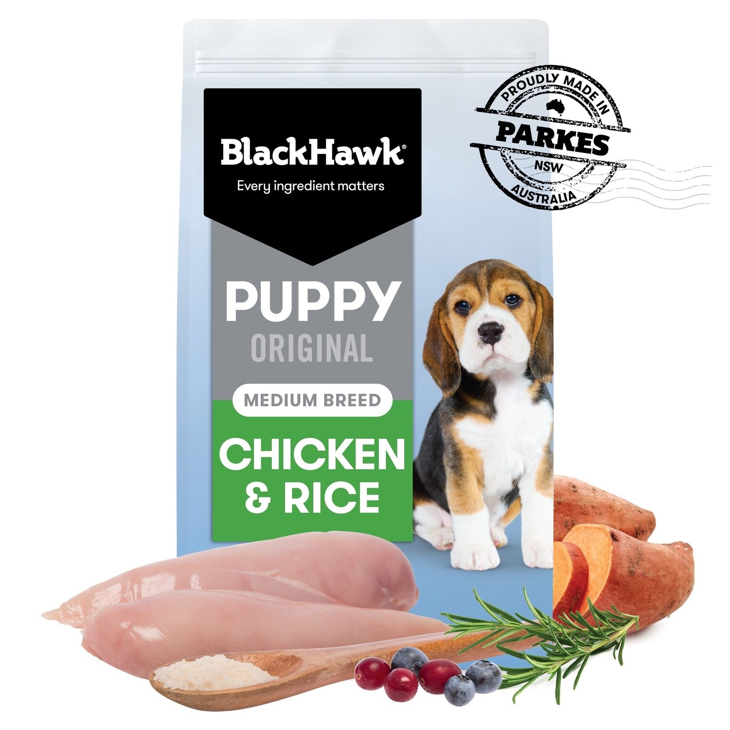 Black Hawk Puppy Medium Breed Chicken &amp; Rice 20Kg