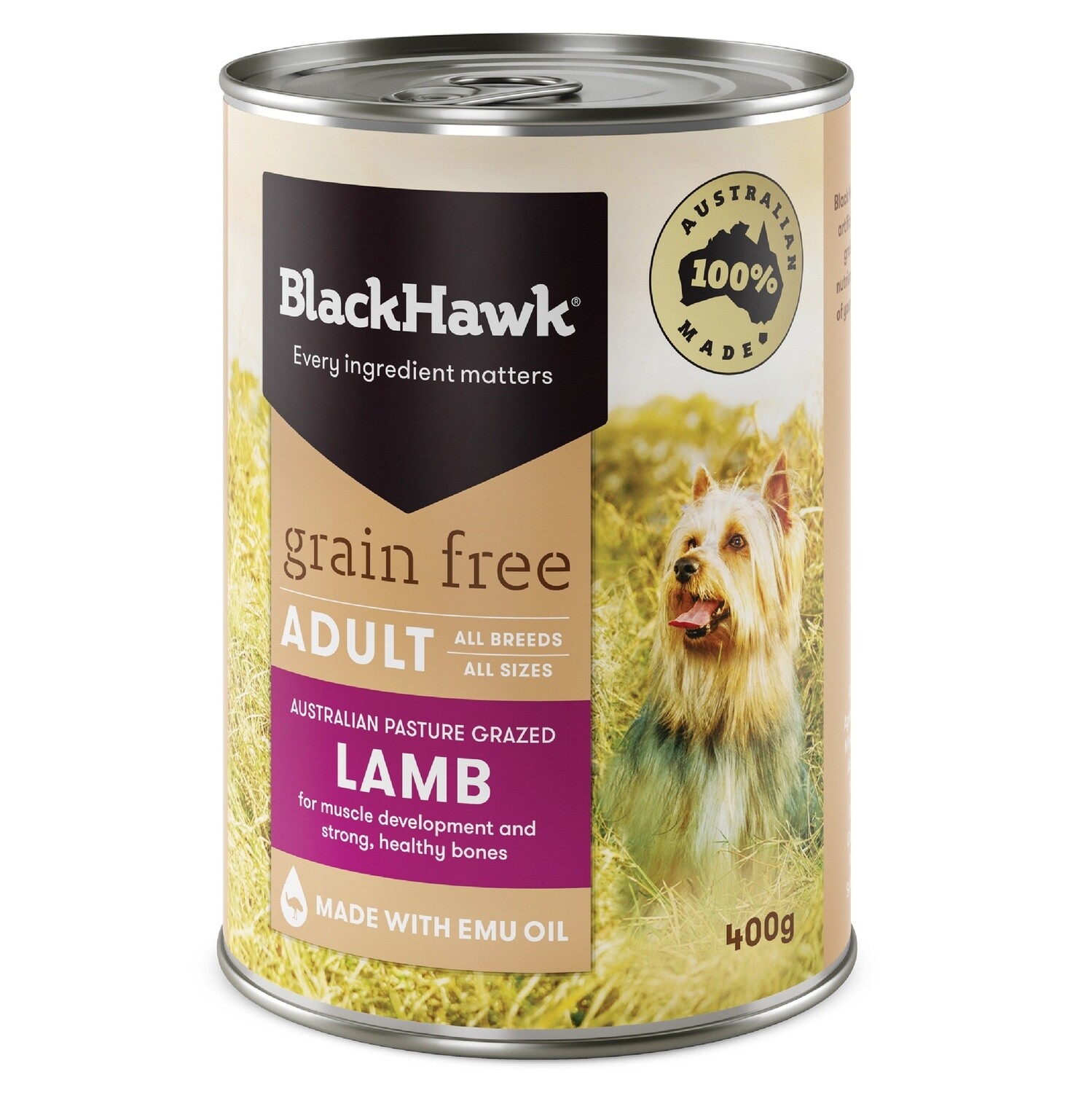Black Hawk Grain Free Lamb  Wet Dog Food 12 x 400G
