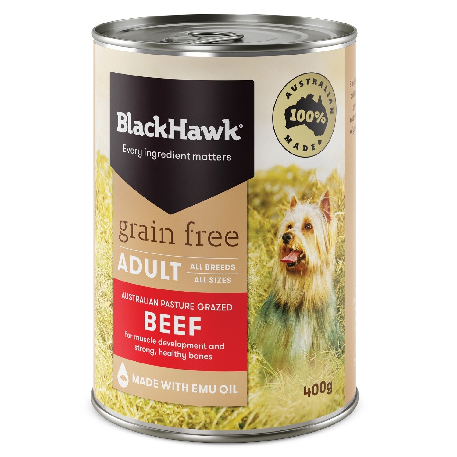 Black Hawk Grain Free Beef  Wet Dog Food 12 x 400G