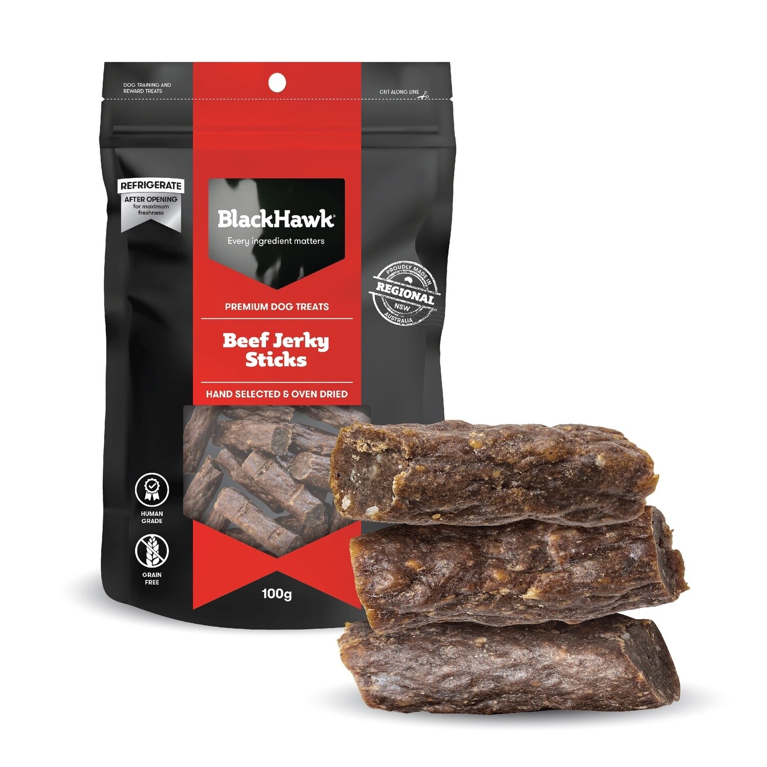 Black Hawk Dog Treats Beef Jerky Sticks 100G