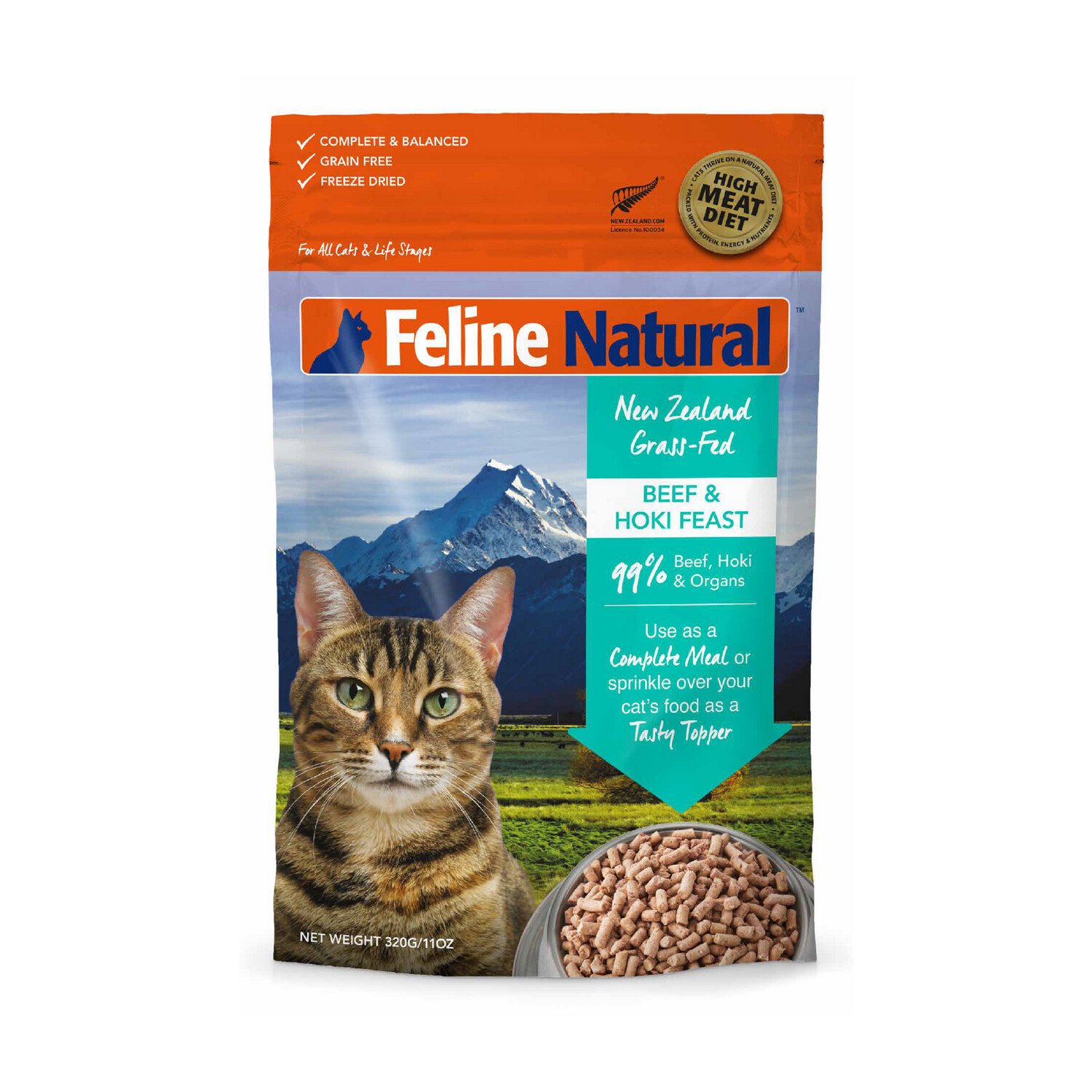 Feline Natural Beef &amp; Hoki Feast 320g