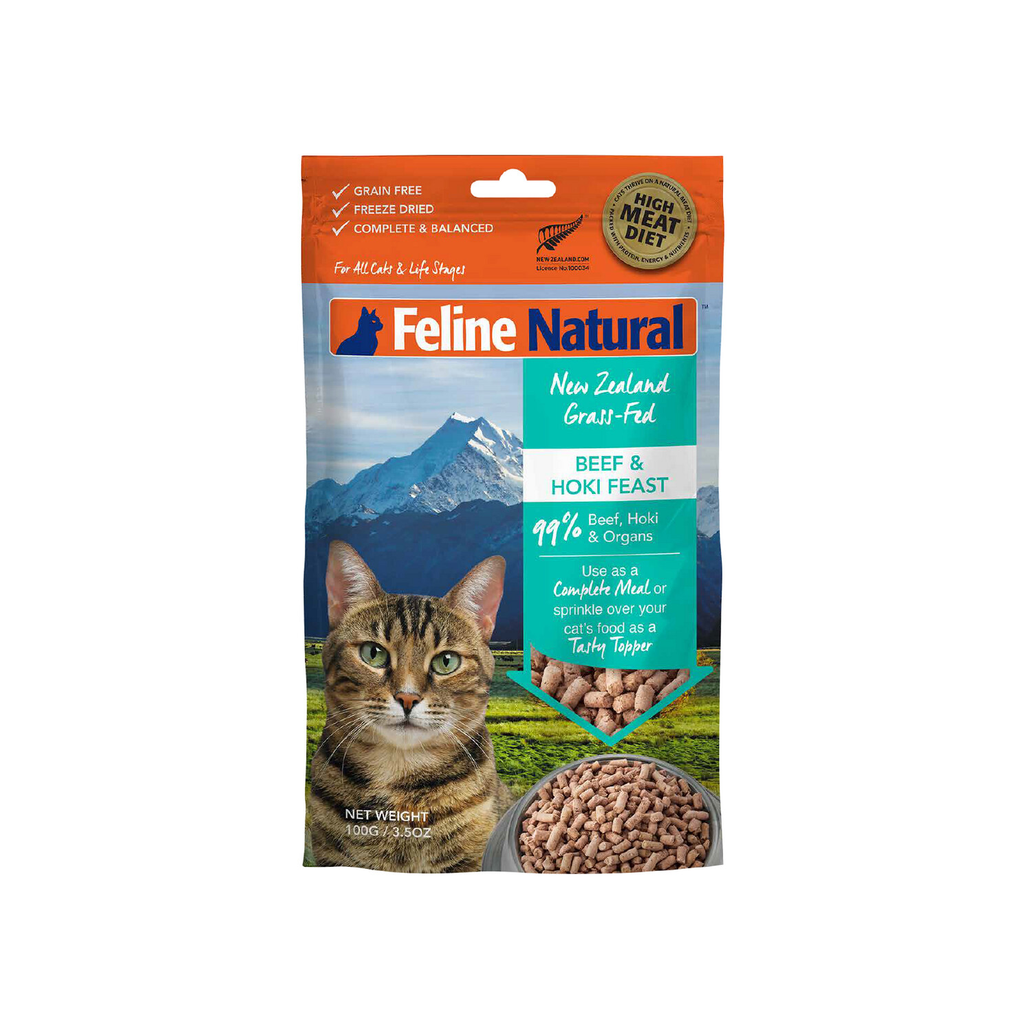 Feline Natural Beef &amp; Hoki Feast 100g