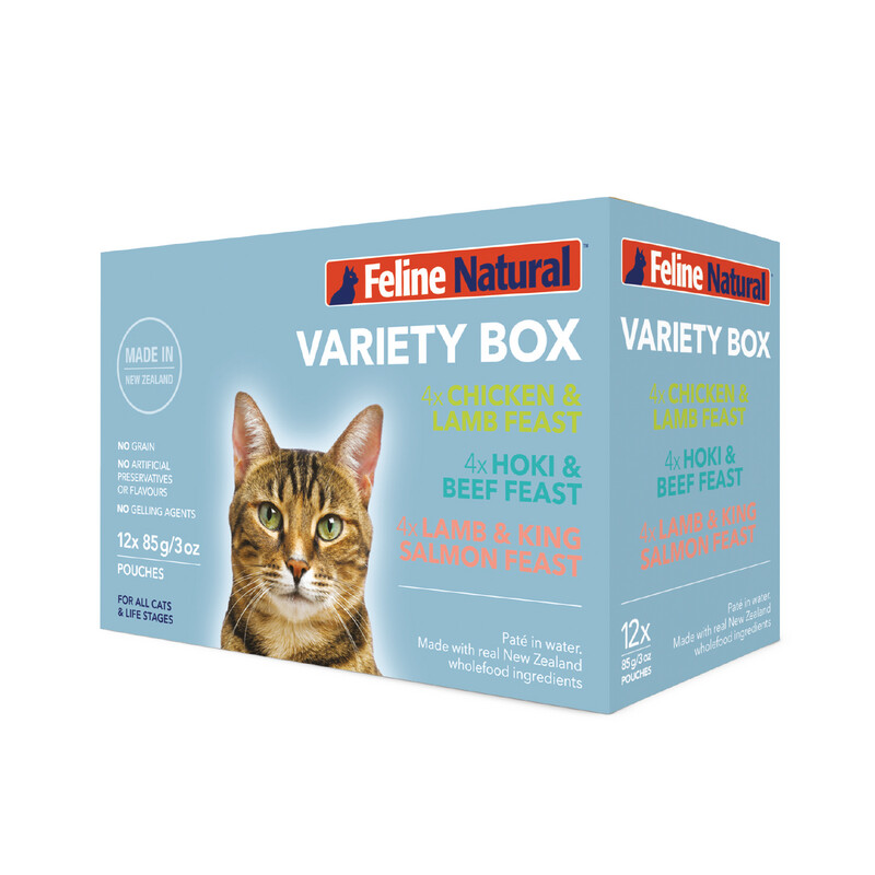 Feline Natural 85g Pouches Variety Pack (12 Pouches/Three flavours)