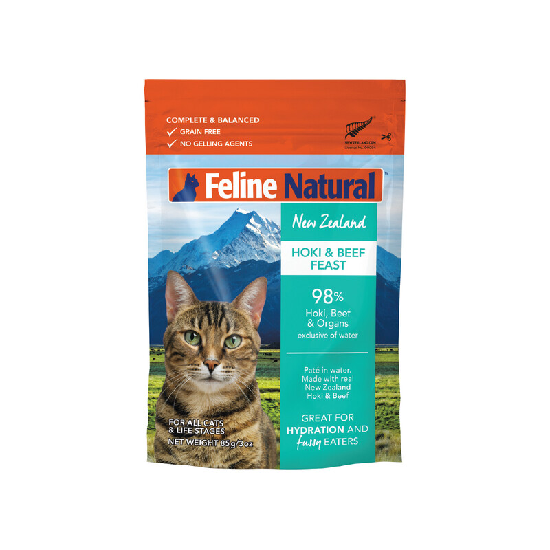 Feline Natural Hoki &amp; Beef 85g Pouch