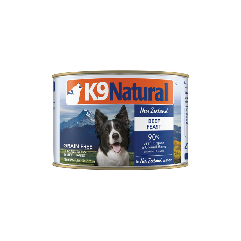 K9 Natural Beef Feast 170g can