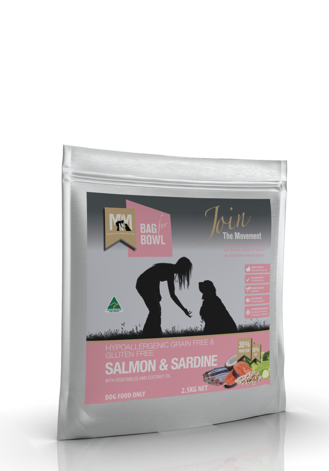 MFM Dog Salmon &amp; Sardine Grain &amp; Gluten Free Pink 2.5Kg