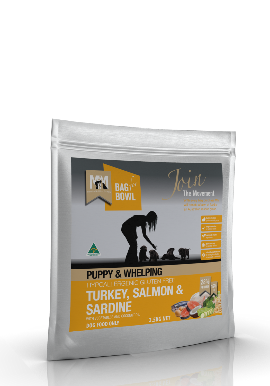 MFM Puppy Turkey &amp; Slmn &amp; Sardine Gluten Free Gold 2.5Kg