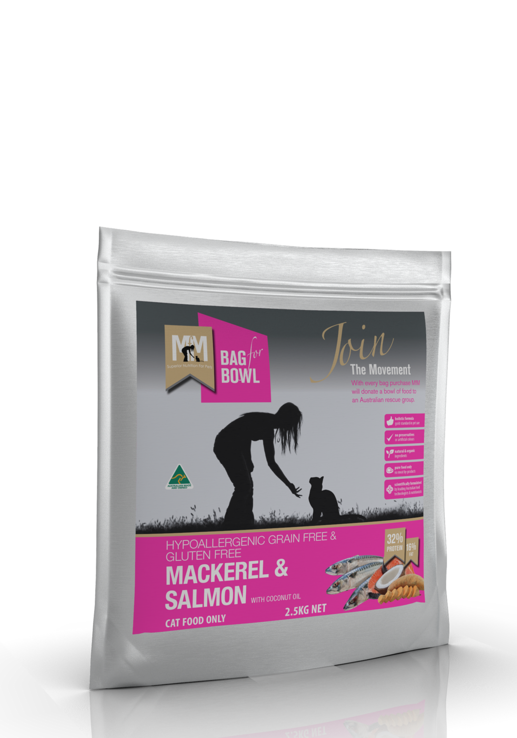 MFM Cat Mackerel &amp; Slmn Grain &amp; Glutn Free Hot Pink 2.5Kg