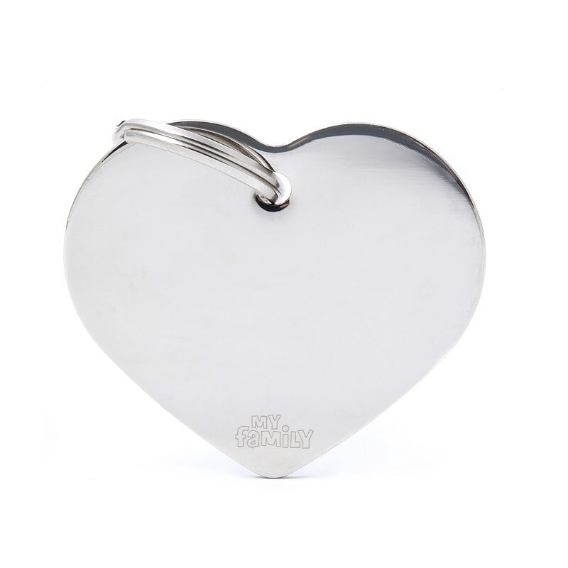 My Family Basic Heart Chrome Large