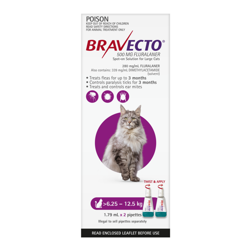 Bravecto Cat Spot On 6.25-12.5kg Purple
