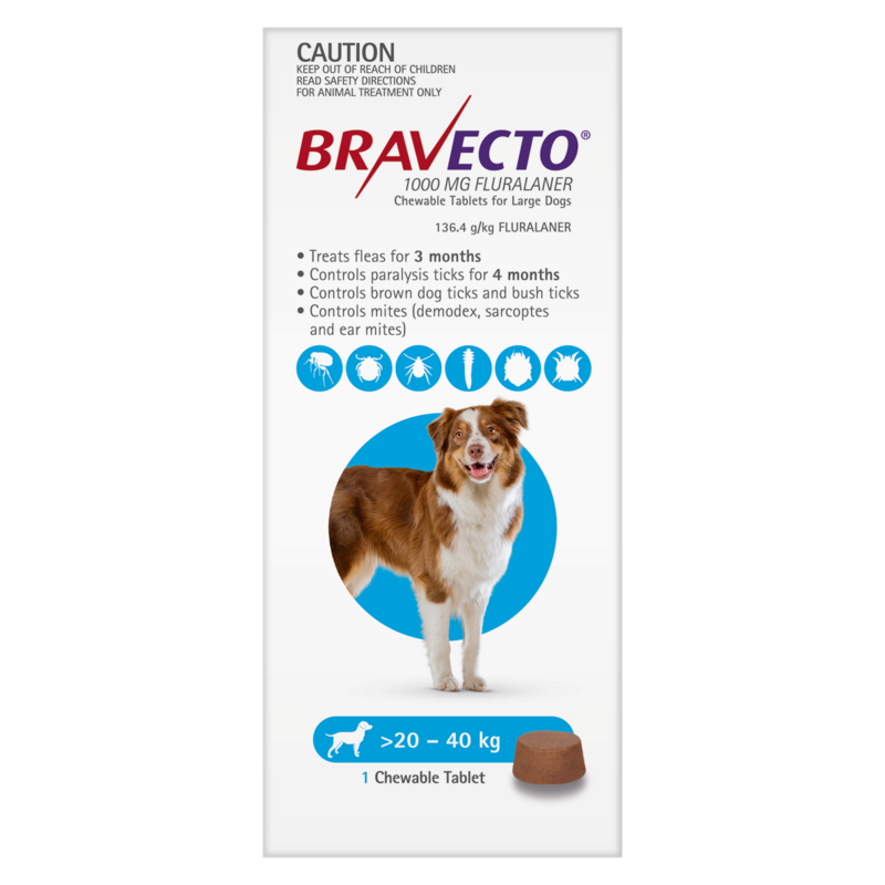 Bravecto Dog 20-40kg Blue