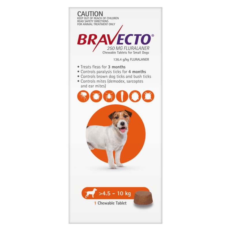 Bravecto Dog 4.5-10kg Orange