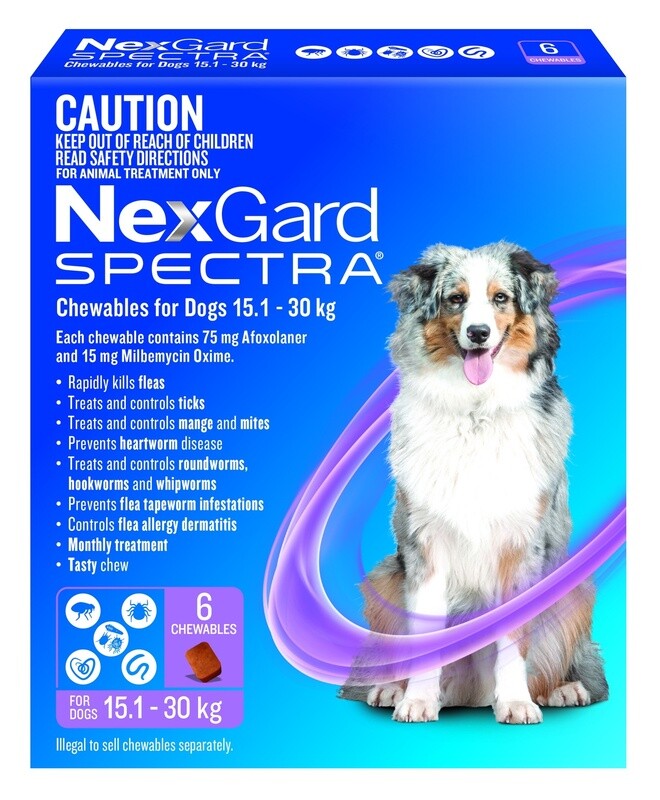 NexGard Spectra Dog 15.1-30kg 6 PK