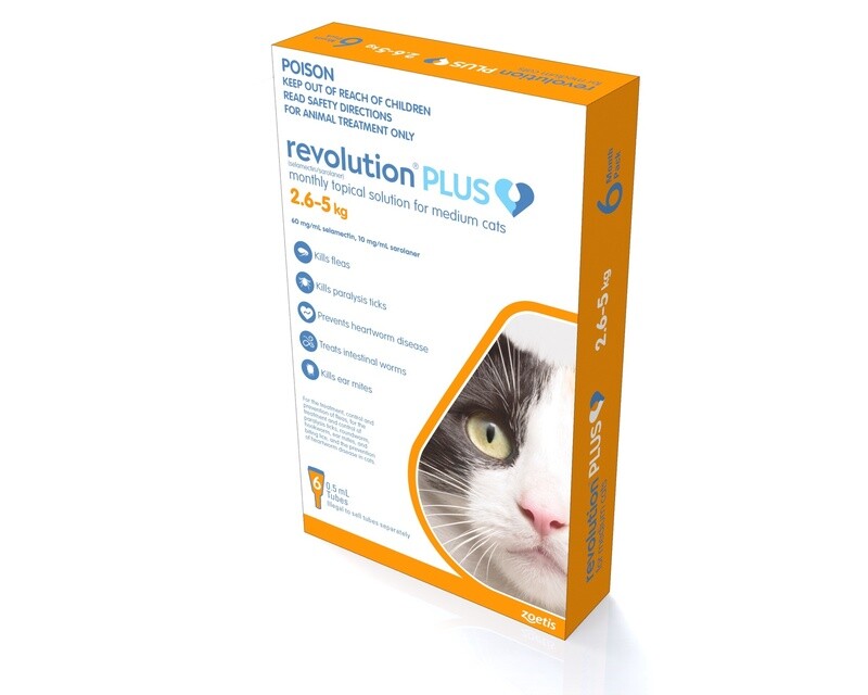 Revolution Cat Plus Medium Cat 2.5-5Kg 6 Pack