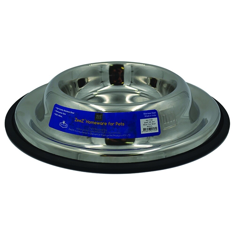 ZEEZ STAINLESS STEEL ANT MOAT PET BOWL 350mL