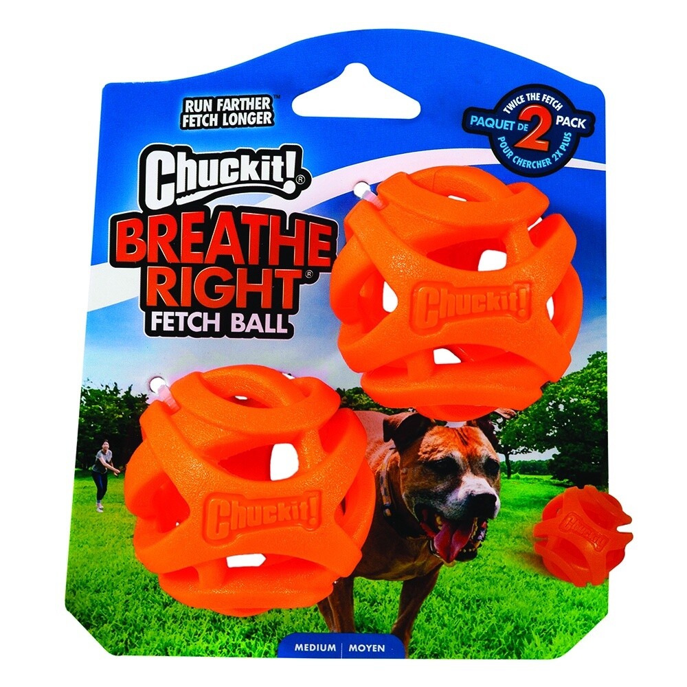 Chuckit! BREATHE RIGHT FETCH BALL Medium 6cm - 2pk