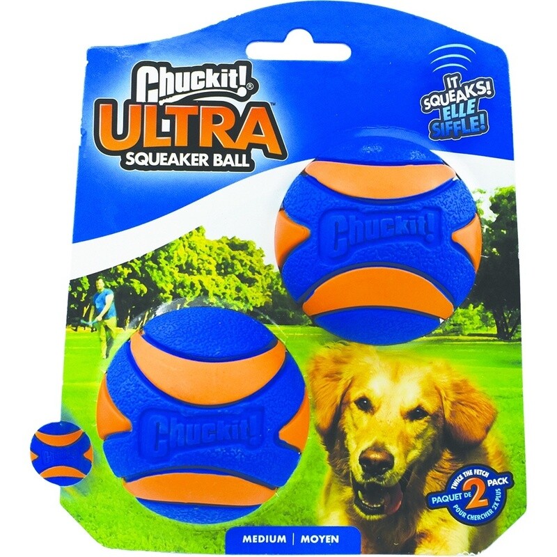 Chuckit! ULTRA SQUEAKER BALL Medium 6cm - 2pk