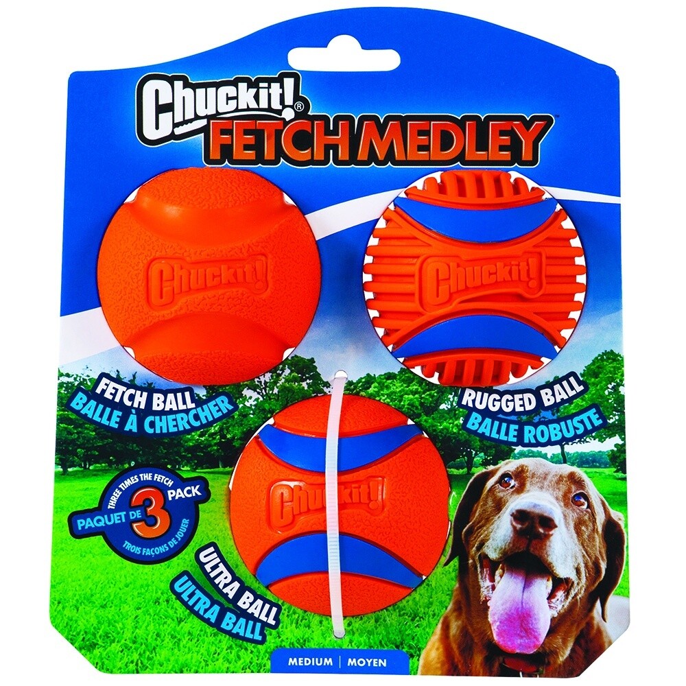 Chuckit! FETCH MEDLEY BALLS GEN3 Medium 6cm - 3pk
