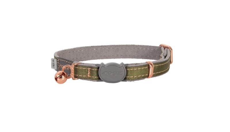 Rogz Urbancat Safety Release Collar Olive Twist Sml