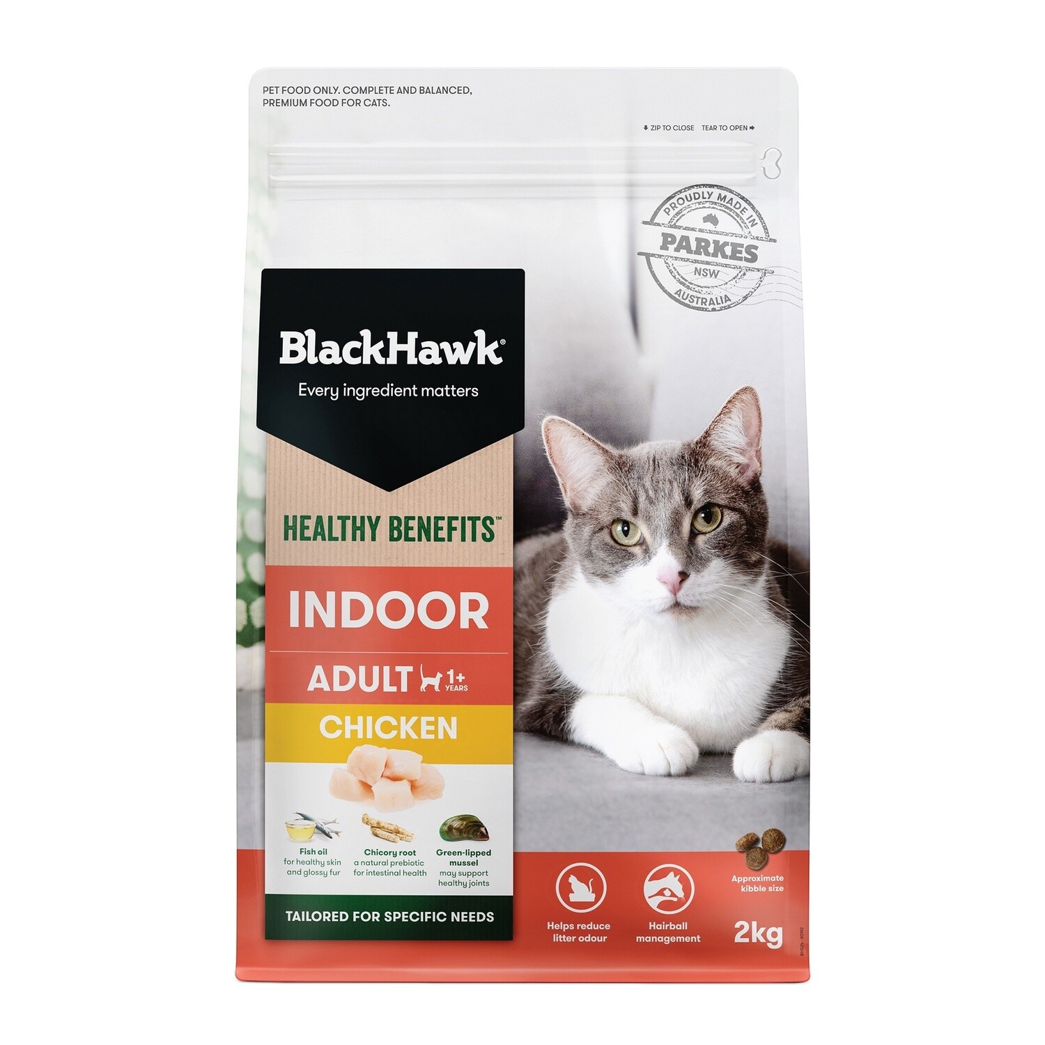 Black Hawk Cat Healthy Benefits Indoor Chicken Cat Food 2Kg
