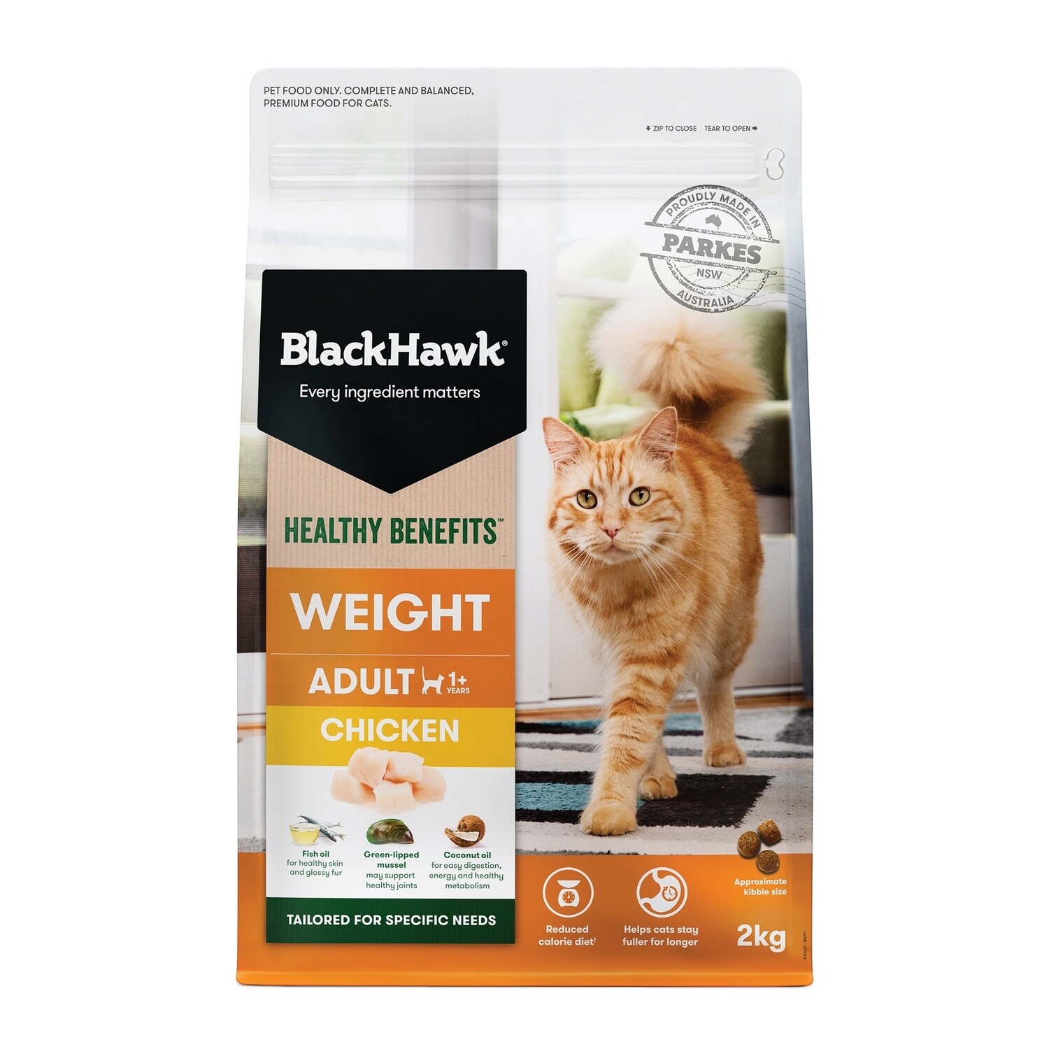 Black Hawk Cat Healthy Benefits Weight Management Chicken Cat Food 2Kg