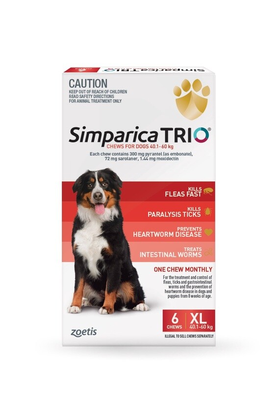 Simparica Trio 40.1-60kg (Red) 6 Pack