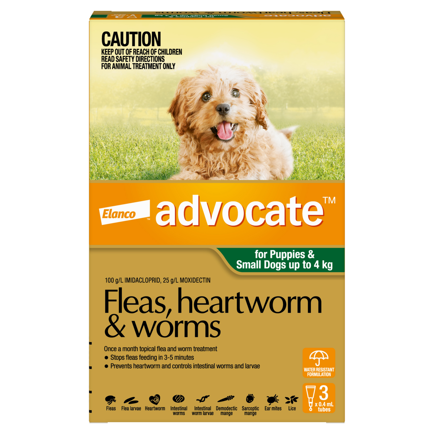 Advocate Dog  0-4Kg Small 3 Pack